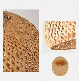 Luminária Pendente de Bambu Artesanal Premium